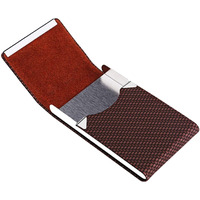 Vogard Genuine Leather Card Holder With Rfid Blocking | Credit Card/Business Card With Magnetic Closure For Men & Women (Brown)
