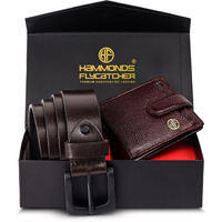 Hammonds Flycatcher Genuine Leather Belt Wallet Combo - Valentine's Gift For Boyfriend And Husband - Birthday Gift For Boyfriend Unique - Leather Wallet & Belt Combo-Gift Ideas For Husband, Boyfriend