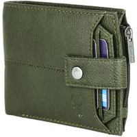 Wildhorn Leather Wallet For Men | Ultra Strong Stitching | Handcrafted | Zip Wallet With 9 Card Slots | 2 Id Slots (Green)