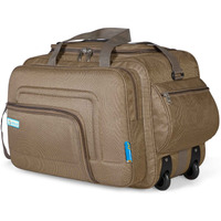 M Medler Aquiver Nylon 55 Litres Waterproof Strolley Duffle Bag- 2 Wheels - Luggage Bag (Beige)
