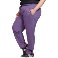 Cupid Women Plus Size's Regular Fit Lavender Trouser 5Xl
