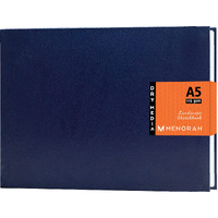 Menorah - A5 - Sketch Book For Artist - 115 Gsm (160 Pages / 80 Sheets) - Artist Drawing Book - (14.8 X 21.0 Cm) - Hard Case Bound - Completely Handmade-Landscape- Dark Blue
