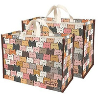 Double R Bags Big Heavy Duty Large Eco Waterproof Cotton Canvas Cloth Grocery Shopping Bag For Men Ladies Vegetable Milk Fruits With Hand Carry Handle Lunch Box Jhola Tote Bags (Cat) (2)