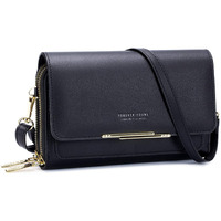 Inovera (Label) Women Cross-Body Adjustable Strap Shoulder Sling Bag Mobile Card Holder Purse (Black)