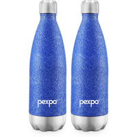 Pexpo Stainless Steel Hot And Cold Vacuum Insulated Isi Certified Flask, 750Ml, Pack Of 2, Blue, Electro | Bpa Free