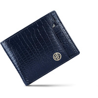 Hammonds Flycatcher Wallet For Men Leather Original, Leather Wallet For Men Stylish Men Wallet, Mens Wallet Leather, Wallets For Man, 6 Card Slots, Purse For Men Branded, Gift For Men - Croc Blue