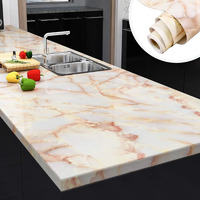 Wolpin Wall Stickers Marble Wallpaper Furniture (45 X 600 Cm) Jade Kitchen Counter, Cabinet Makeover, Almirah, Plastic & Wooden Tabletop, Wardrobe, Pvc Diy Self Adhesive, Beige