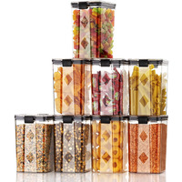 Golwyn Air Tight Containers For Kitchen Storage Set, Bpa Container For Kitchen Storage Set, Kitchen Organizer And Kitchen Accessories Items & Storage(1100 Ml Set Of 8)(Plastic)Transparent
