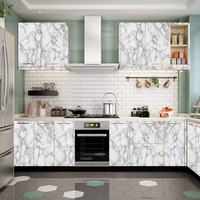 Wolpin Wall Stickers Marble Wallpaper Furniture Kitchen, Cabinets, Almirah, Tabletop, Plastic Table, Wooden Table, Wardrobe, Renovation Pvc Diy Self Adhesive, Pearl White