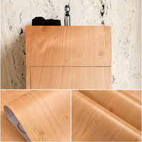 Wolpin Wall Stickers Wallpaper Wood Grain (45 X 600 Cm) Diy Self Adhesive Vinyl Door, Office, Wooden Furniture, Solid Shelf Liner, Almirah, Table Top, Cabinets Brown