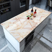 Wolpin Wall Stickers Marble Wallpaper Furniture (45 Cm X 10 M) Jade Kitchen Counter, Cabinet Makeover, Almirah, Plastic & Wooden Tabletop, Wardrobe, Pvc Diy Self Adhesive, Beige
