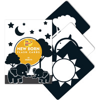 The Curious Bees - New Born High Contrast Visual_Perception Flash Cards For Infant Children - Black & White | 24 Objects | Age Group: 0-1 Year | Visual Stimulation And Sensory Development For Infants