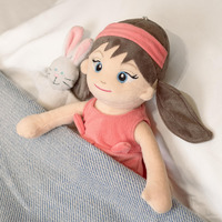Mirada Cute Coral Huggable Pompom Girl Gudiya/Doll Soft Toy For Baby Girls/Kids | Stuffed Plush | Ideal For Birthdays & Special Occasions - 38Cm