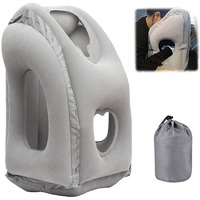 Palay Inflatable Travel Pillow, Inflatable Neck Air Pillow For Sleeping, Support Head, Chin, Neck And Lumbar, Avoid Neck & Shoulder Pain, Comfortable For Airplane, Car, Polyvinyl Chloride, Grey