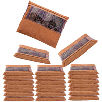 Jd Fresh 20 Pcs Non-Woven Saree Covers/Storage Bags With Zip Cover/Space Saving Transparent Bag/Wardrobe-Cupboard Organizer/Holds 2 To 3 Sarees Each(14 X 17 Inch/Orange)
