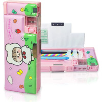 Funblast Multifunctional Plastic Pencil Box For Kids, Magnetic Pencil Box, Pop Up Pencil Box, Pencil Case For Kids (Cute Girl) Multicolour
