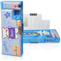 Funblast Multifunctional Plastic Pencil Box For Kids,Magnetic Pencil Box, Pop Up Pencil Box, Pencil Case For Kids - Cute Bear Pencil Box Multicolour