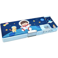 Funblast Plastic Multifunctional Pencil Box For Kids,Space Pencil Box For Boys,Kids Pencil Box For Boys&Girls,Magnetic Pencil Box For Boys,Pop Up Pencil Box,Space Theme Gifts For Kids,Multicolor