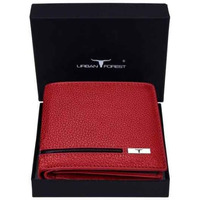 Urban Forest Stag Red/Black Leather Wallet For Men