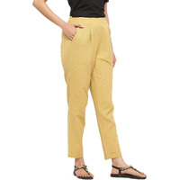 Digital Shopee Women Cotton Trouser Pant For Women | Girls Formal Casual Daily Party Office Wear Beige