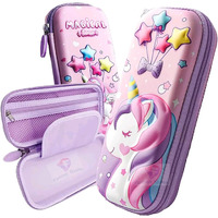 Famous Quality Ethylene Vinyl Acetate (Eva) 3D Stylish Unicorn Cover Pencil Compass With Compartments School Supply Organizer For Student, Stationery Box, Cosmetic Zip Pouch Bag - (Multicolor)