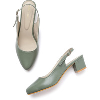 Marc Loire Women's Block Heel Fashion Sandal Pumps For Formal Wear Olive, 7 Uk