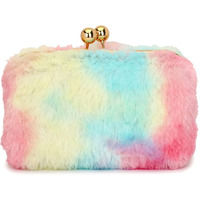 Tooba Women Handicraft Beautiful Bling Box Clutch Fur Bag Purse For Bridal, Casual, Wedding Bag For Women & Girls (Multicolor)