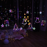 The Purple Tree Led Christmas Star Deer Hanging Curtain Plastic Led Lights (2.5 Meters Pack Of 1) Curtain Light For Christmas Indoor Outdoor Decoration Wedding (Multicolor) Christmas Fairy Light