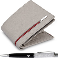 Urban Forest Stag Sand/Red Leather Wallet & Pen Combo Gift Set For Men