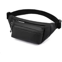 Ketmart Mens And Women Fanny Pack Wasit Bag With Triple Pockets Design Adjustable Large Size Belt Water-Resistant For Men Women Running Workout Hiking Travel Outdoor Picnic. (Black)