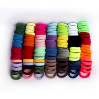 Diversa Seamless Thick Cotton Hair Rubber Bands Durable Elastic Ponytail Holder Hair Ties Headbands Hair Accessories For Girls And Women (Multicolor, Pack Of 100 Pcs)