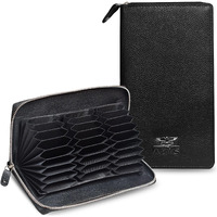 Abys Genuine Leather Rfid Protected 27 Card Slots Wallet For Men And Women (Black)