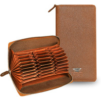 Abys Genuine Leather Rfid Protected 27 Card Slots Wallet For Men And Women (Tan)