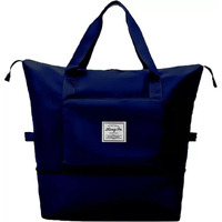 Lnt Large Capacity Folding Travel Bag Travel Lightweight Waterproof Carry On Luggage Bags With Fixed Strap Dry And Wet Separation Foldable Travel Duffel Bag For Foldable Bag Peach (Navy Blue Poket)
