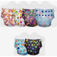 Superbottoms Cloth Diapers For Babies - Uno Super Value Combo Pack - 6 Freesize Uno- New Version| Reusable Cloth Diapers For Babies 3M To 3Y - Assorted : Color/Print May Vary