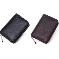 Vogard Unisex Genuine Leather Wallet With Zipper | Rfid Blocking Card Holder Zipper Wallet (Pop51-Multicolor)
