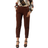 Digital Shopee Women Cotton Trouser Pant Regular Fit For Office School Formal Casual Daily Use Brown