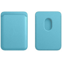 Captese Faux Leather Unisex Mag-Safe Wallet Pouch, Magnetic Credit/Debit Card Holder With Rfid Blocking For Iphone 14/13 / 12 Series (Sky Blue)