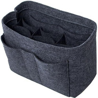 Greensheep Women Felt Purse Organizer Storage Bag For Ladies Handbag Tote Bag Glasses Keys- (Dark Grey, Large, 11.4X5.9X7.1 Inch)