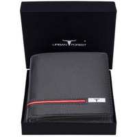 Urban Forest Stag Grey/Red Leather Wallet For Men