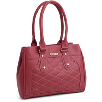 Fostelo Women's Vegan Leather Paulie Handbags Shoulder Hobo Bag Ladies Purse (Maroon) (Large)