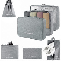 House Of Quirk 7 Set Packing Cubes For Suitcases Travel Luggage Organizers Travel Accessories With Laundry Bag,Shoe Bag & Toitetry Bag,Lightweight, For Carry On Suitcase (Grey, Oxford Cloth+Mesh)