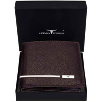 Urban Forest Stag Burgundy/White Leather Wallet For Men