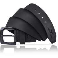Urban Forest Black Casual Leather Belt For Men