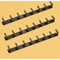 Istar 8 Pin Bathroom Cloth Hooks Hanger Wall Bedroom Bathroom Robe Hooks Rail For Hanging Keys,Clothes,Towel Steel Hook (Black, Pack Of 3)