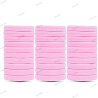 Diversa Hair Ties, Ponytail Holders For Thick Thin Hair, Elastic Hair Ties For Women, Girls, No Cease Nylon Hair Ties, Soft Seamless Hair Bands, No Damage (Pink, Pack Of 30 Ps)