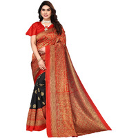 Yashika Women Venkatagiri Printed Art Silk With Blouse Piece Saree (Sdpl-Metro Black_Free Size)
