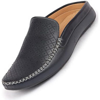 Fausto Fst Fosme-2027 Blue-47 Men's Blue Stitched Block Pattern Back Open Slip On Loafer Shoes (13 Uk)