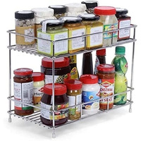 12For Collection Stainless Steel 2 Tier Kitchen Rack | Kitchen Pantry Storage Organizer | Multipurpose Storage Organizer | Kitchen Racks | Kitchen Organizer | Kitchen Accessories Items Rack