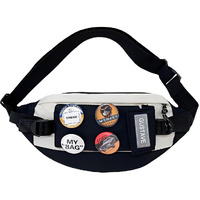 Gustave Waist Bags For Men Women With 4 Badges And Adjustable Strap, Waterproof Bumbag Creative Stylish Sport Chest Bag Waist Pack For Hiking Travel Camping Running Sports Outdoors